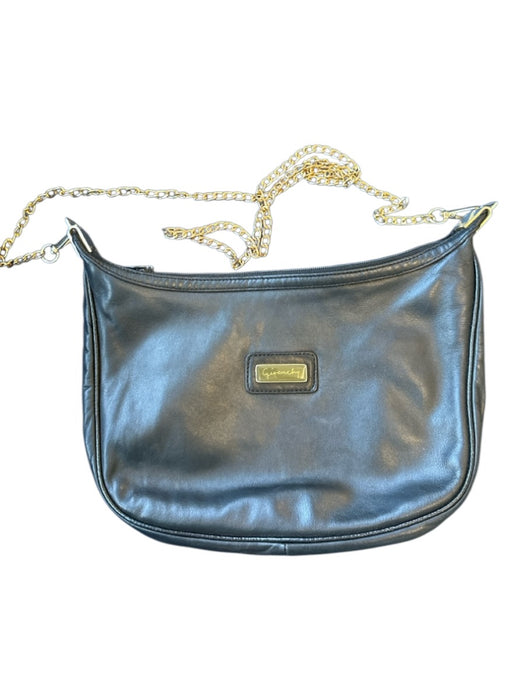 Givenchy Black & Gold Leather Chain Strap Zip Close Crossbody Bag Black & Gold / S