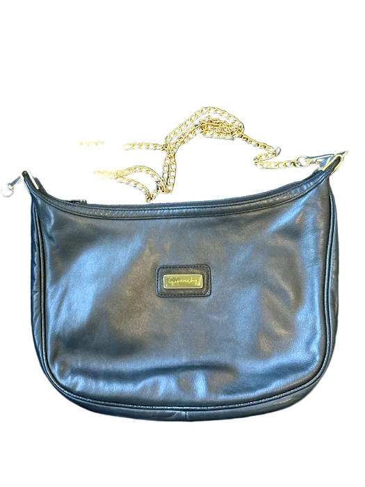 Givenchy Black & Gold Leather Chain Strap Zip Close Crossbody Bag Black & Gold / S