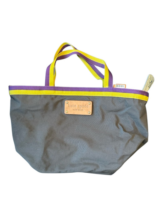 Kate Spade Brown & Purple Nylon Top Handles Zip Close Tote Bag Brown & Purple / S