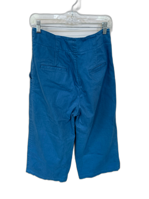 Tibi Size 10 Cornflower Blue Cotton Wide Leg Cropped Pants Cornflower Blue / 10