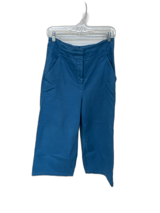 Tibi Size 10 Cornflower Blue Cotton Wide Leg Cropped Pants Cornflower Blue / 10