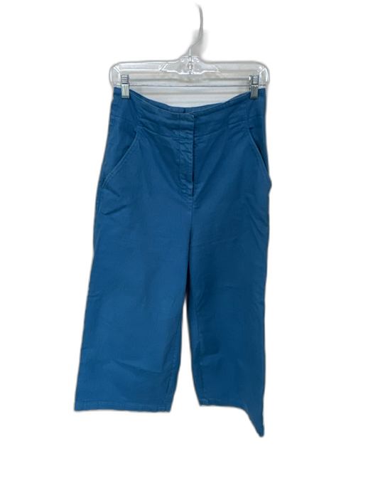 Tibi Size 10 Cornflower Blue Cotton Wide Leg Cropped Pants Cornflower Blue / 10