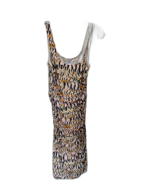 House of Harlow Size L Pink Navy Orange Polyester Maxi Scoop Neck Dress Pink Navy Orange / L