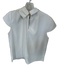 Ted Baker Size 4 White Polyester Pearl Collar Short Sleeve Top White / 4