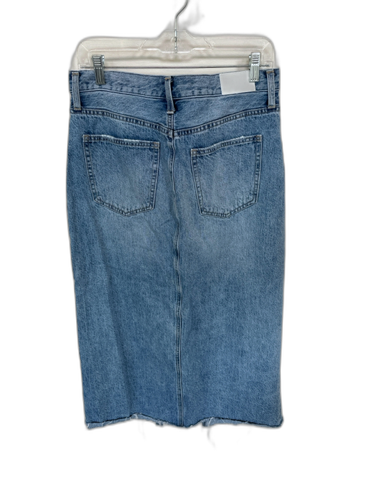 Pistola Size 30 Med Light Wash Cotton High Waist Slit Denim Midi Skirt Med Light Wash / 30