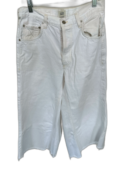 Citizens of Humanity Size 29 White Cotton Blend High Waist Button Fly Jeans White / 29