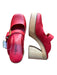 Charlotte Stone Shoe Size 8 Red & Tan Leather Wood Platform Buckle Mules Red & Tan / 8