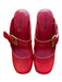 Charlotte Stone Shoe Size 8 Red & Tan Leather Wood Platform Buckle Mules Red & Tan / 8