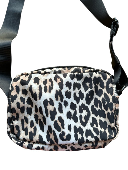 Ganni Tan & Brown Nylon Outer Pocket Animal Print Crossbody Bag Tan & Brown / S