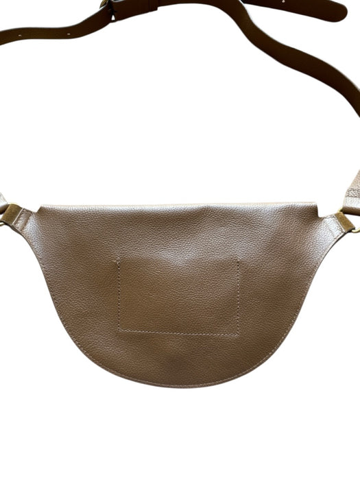 Banana Republic Brown Suede & Leather Front Flap Half Moon Crossbody Bag Brown / S