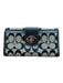 Coach Black & Tan Canvas & Leather Monogram Turn Lock Rectangle Wallets Black & Tan