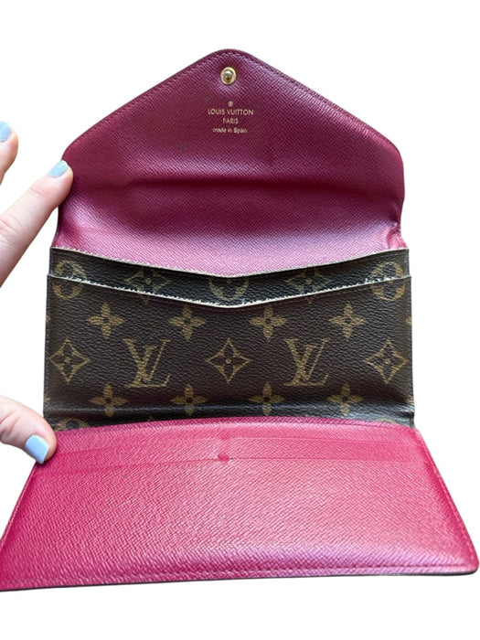 Louis Vuitton Brown & Tan Coated Snap Closure Monogram Rectangle Wallets Brown & Tan