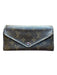 Louis Vuitton Brown & Tan Coated Snap Closure Monogram Rectangle Wallets Brown & Tan