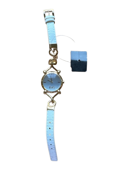 Dolce & Gabbana White & Gold Stainless steel Leather Gold Hardware Watchband White & Gold