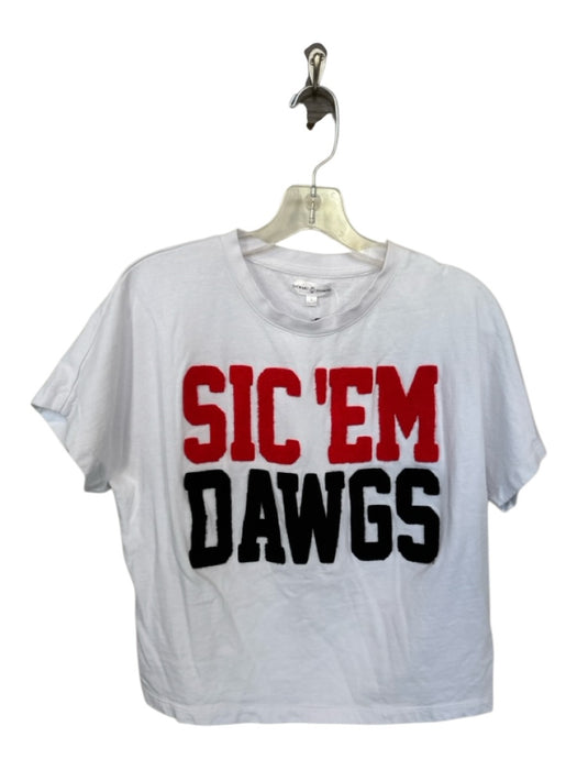 Stewart Simmons Size S White & Red Cotton Short Sleeve UGA Top White & Red / S
