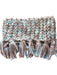 Free People White & Peach Acrylic Crochet Chunky Fringe Infinity scarf White & Peach / One Size