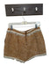 Walter Baker Size 4 Tan & White Tweed High Waist Fringe Back Zip Shorts Tan & White / 4