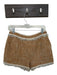 Walter Baker Size 4 Tan & White Tweed High Waist Fringe Back Zip Shorts Tan & White / 4