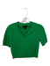 House of Harlow Size M Green Cashmere Short Sleeve Half Button Cropped Sweater Green / M