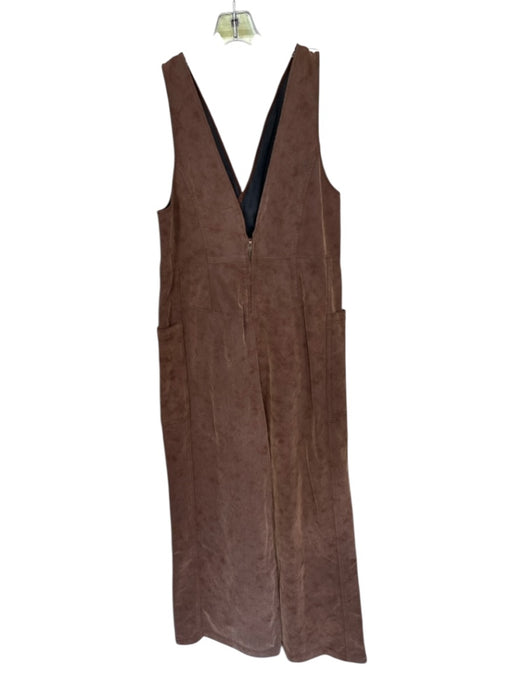 We The Free Size S Brown Vegan Leather Sleeveless Wide Leg Jumper Brown / S