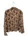 Free People Size 4 Tan & Brown Polyester Long Sleeve Flowers One Button Jacket Tan & Brown / 4