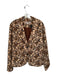 Free People Size 4 Tan & Brown Polyester Long Sleeve Flowers One Button Jacket Tan & Brown / 4