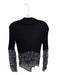Veronica Beard Size S Black & Blue Viscose Blend Long Sleeve Ribbed Flowers Top Black & Blue / S