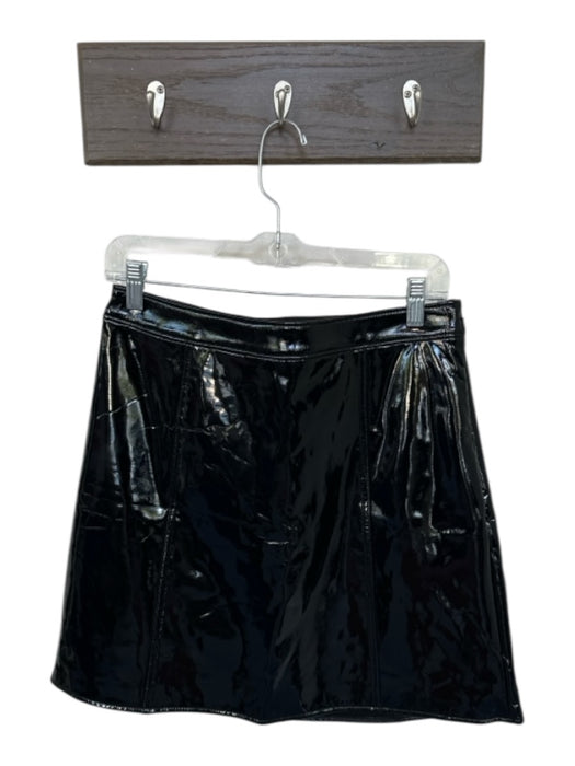 J. Crew Size 8 Black Faux Patent Leather Side Zip Mini Skirt Black / 8