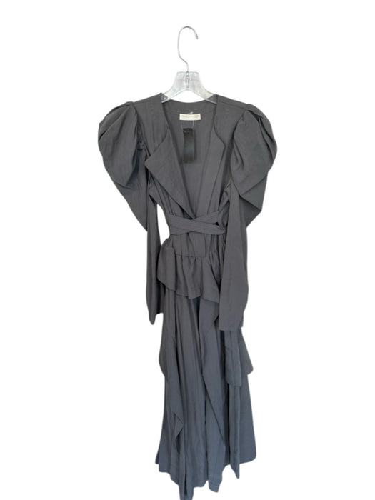 Ulla Johnson Size 4 Gray Rayon Blend Long Sleeve Elastic Waist Maxi Dress Gray / 4