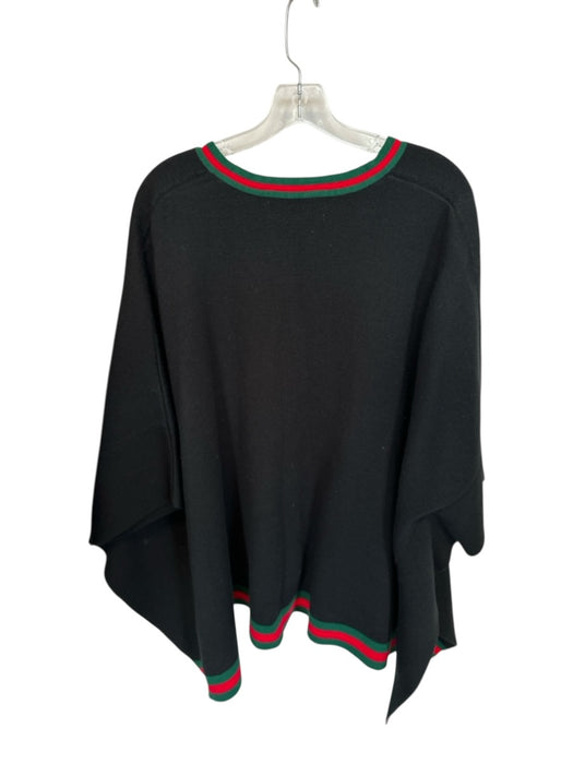 Tuckernuck Size One Size Black Red & Green Acrylic Batwing V Neck Sweater Black Red & Green / One Size