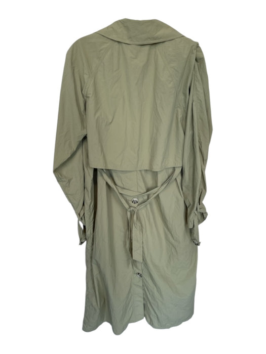 We The Free Size S Olive Green Nylon Long Sleeve Buttons Belt Trench Coat Olive Green / S