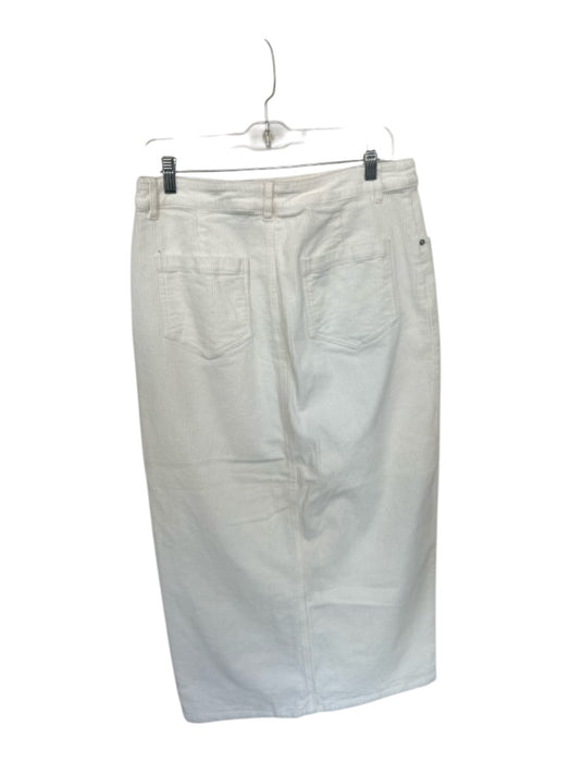 Asos Size 10 Off White Corduroy High Waist Slit Maxi Skirt Off White / 10