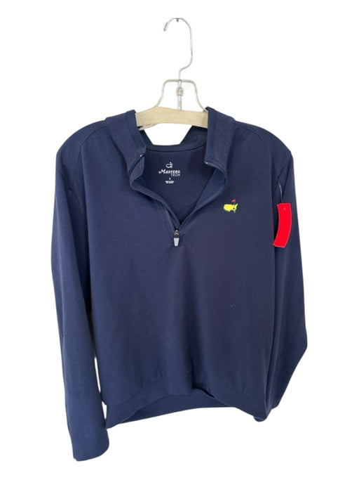 Masters Tech Navy & Yellow Nylon Blend Masters Logo Long Sleeve Men's Pullover Navy & Yellow / S