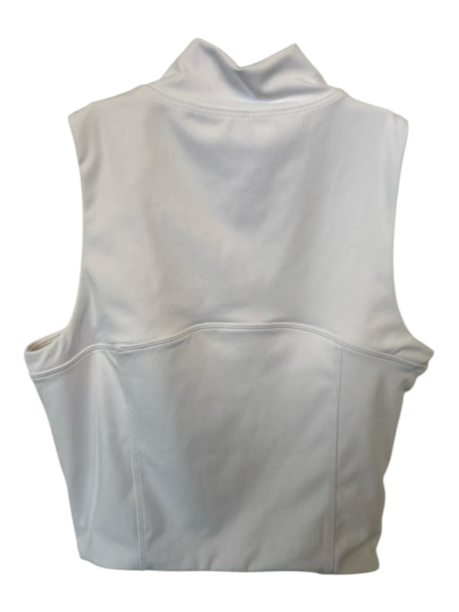 Goldhinge Size M White Sleeveless Half Zip Cropped Athletic Top White / M