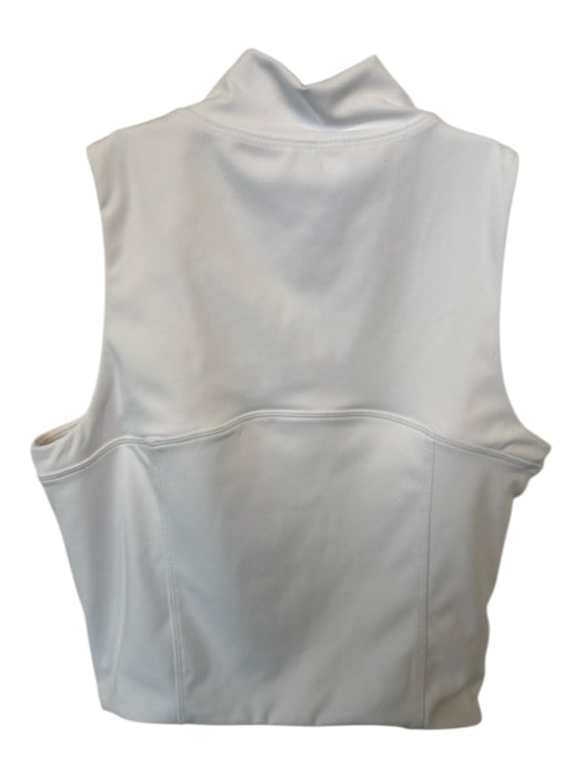 Goldhinge Size M White Sleeveless Half Zip Cropped Athletic Top White / M