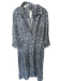 J. McLaughlin Size L Gray & Black Silk Blend Long Sleeve Animal Print Maxi Dress Gray & Black / L