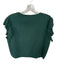 Entro Size L Green Cotton Ruffle Sleeves Cheetah Knit short sleeve Top Green / L