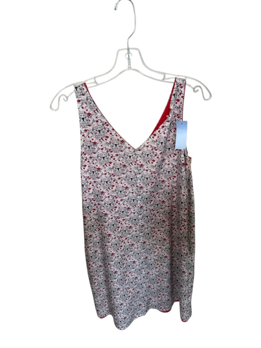 Size Est S White & Red Polyester Sleeveless Bulldog Dress White & Red / Est S
