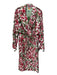 Farm Rio Size S White, Pink & Green Cotton Blend Canvas Floral Print Trench Coat White, Pink & Green / S