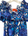La Double J Size S Blue & White Print Cotton Floral Abstract Off Shoulder Dress Blue & White Print / S