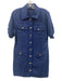 J Crew Size 6 Navy Linen Button Down 4 Pocket Collared short sleeve Dress Navy / 6