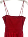 COS Size 1 Red Cotton Smocked Tie Sleeve Maxi Dress Red / 1