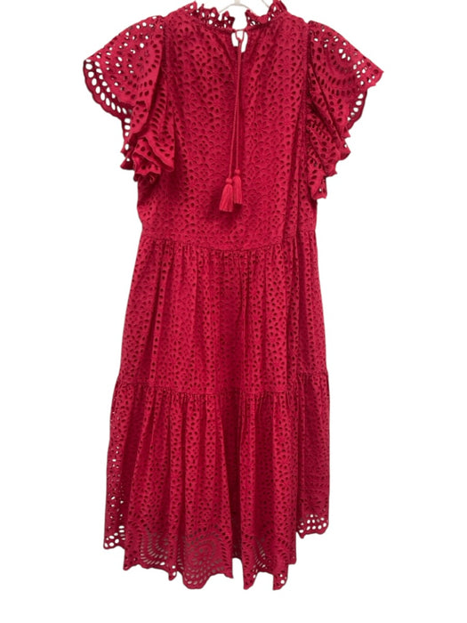Ulla Johnson Size 2 Fuschia Pink Cotton Eyelet Cap Sleeve Dress Fuschia Pink / 2