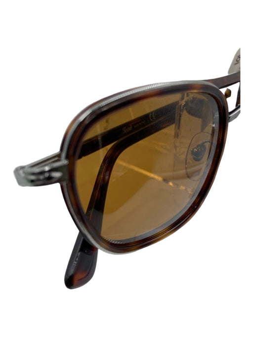 Persol Brown Acetate Metal Tortoise Shell Aviator Sunglasses Brown