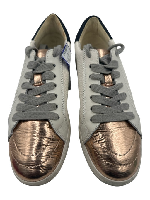 Dolce Vita Shoe Size 8.5 White, Black & Gold Leather metalic lace up Sneakers White, Black & Gold / 8.5
