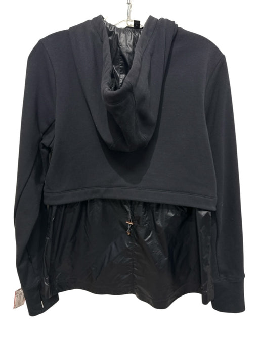 Athleta Size S Black Polyester Blend Bronze Hardware Zip Front Hood Jacket Black / S