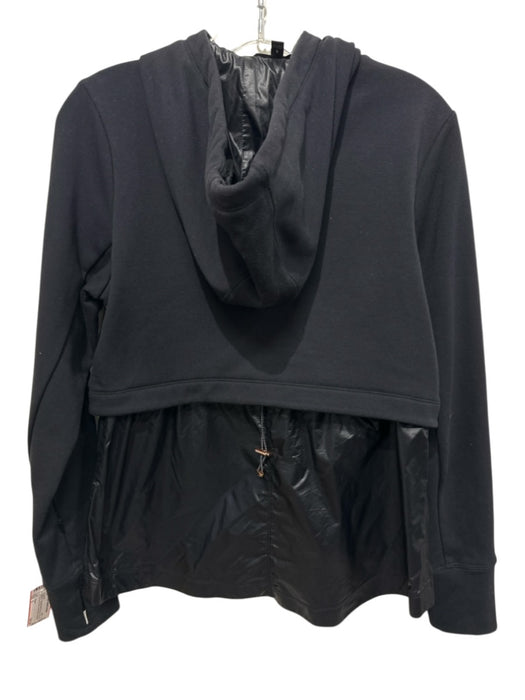 Athleta Size S Black Polyester Blend Bronze Hardware Zip Front Hood Jacket Black / S