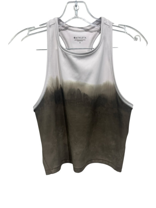 Athleta Size S Green & White Synthetic Polyester Sleeveless Ombre Athletic Top Green & White / S
