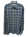 Alan Paine Size M Green & Blue Wool Blend Plaid Flannel Men's Long Sleeve Shirt Green & Blue / M