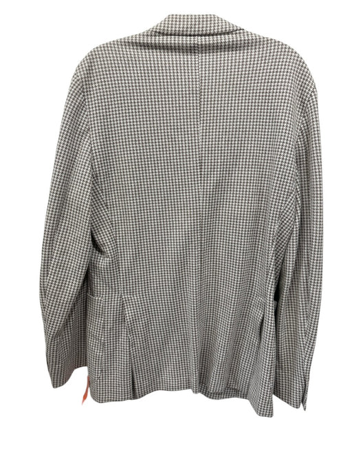 Boglioli Beige & Brown Wool Blend Houndstooth Patch Pocket 2 Button Men's Blazer Beige & Brown / 50